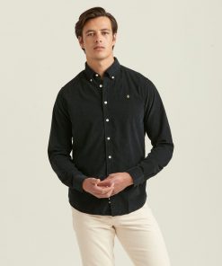 Morris Stockholm Douglas Corduroy Shirt Black