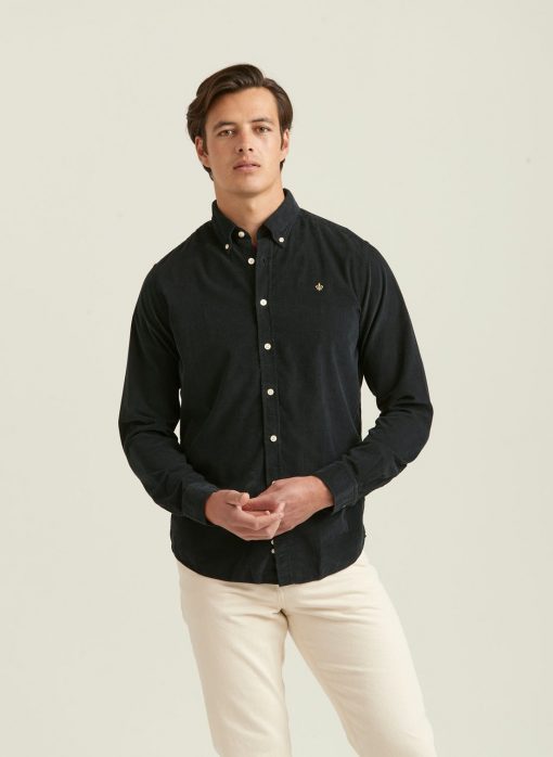 Morris Stockholm Douglas Corduroy Shirt Black