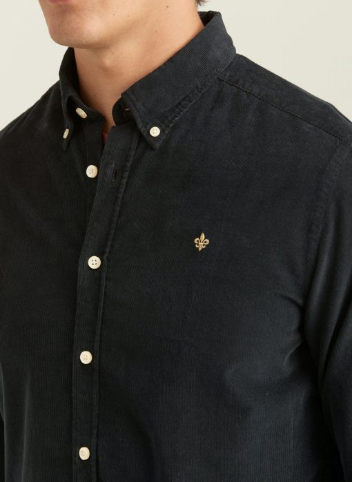 Morris Stockholm Douglas Corduroy Shirt Black