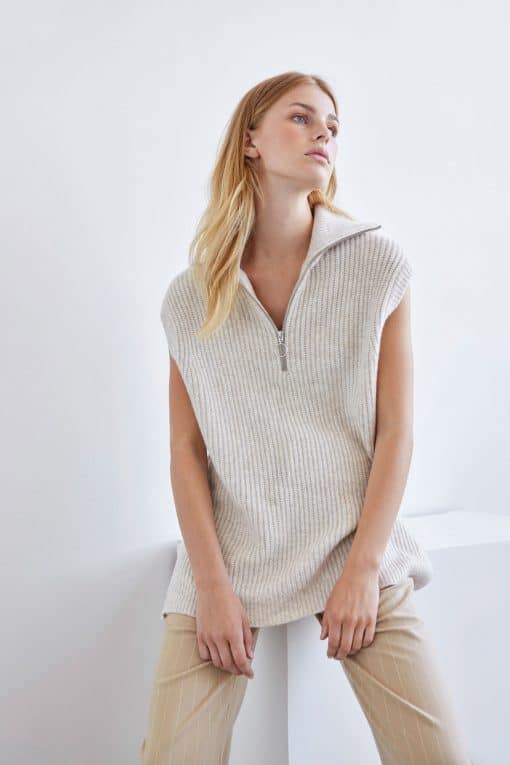 Envii Enedith Vest Warm Beige Melange
