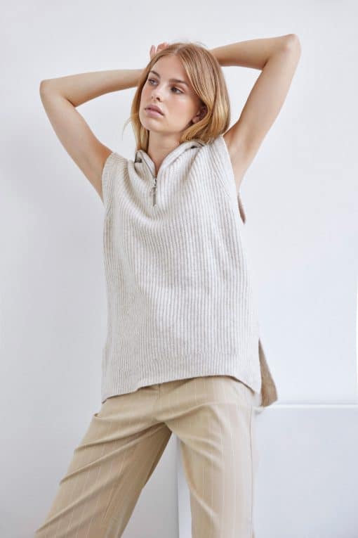 Envii Enedith Vest Warm Beige Melange