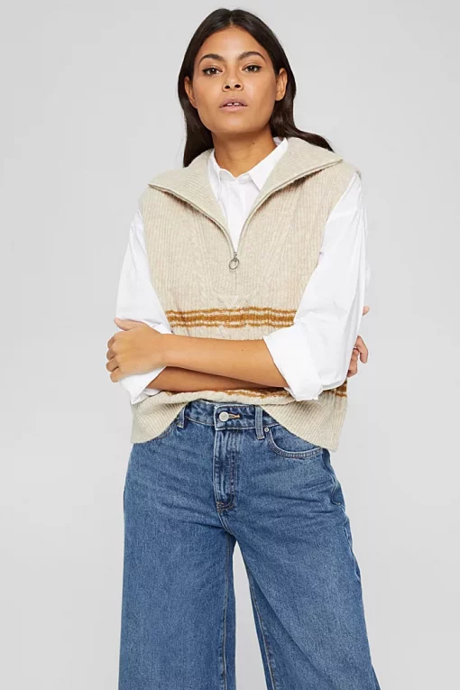 Esprit Knitted Vest Sand