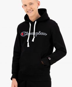 Champion Script Logo Hoodie Black