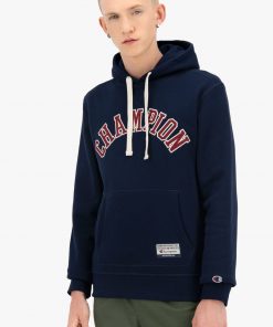 Champion Collegiate Logo Hoodie Dark Blue