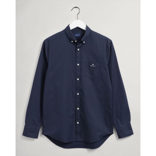 Gant Regular Fit Micro Paisley Oxford Shirt Evening Blue