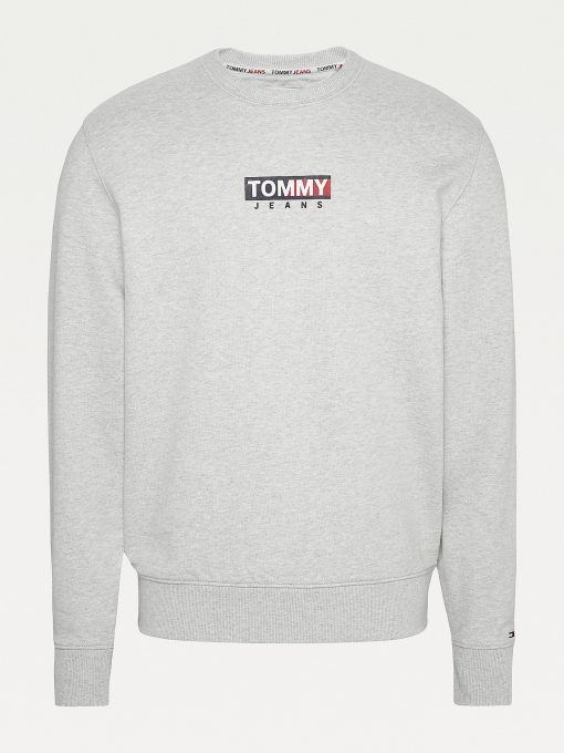 Tommy Jeans Graphic Crew Neck Sweatshirt Silver Grey Htr