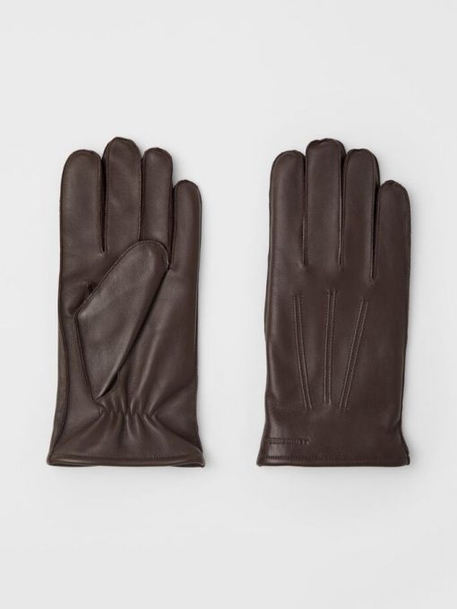 J.Lindeberg Milo Leather Gloves Umber Brown