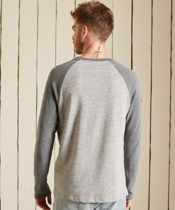 Superdry Vintage Logo Raglan Long Sleeved Top Athletic Grey Marl