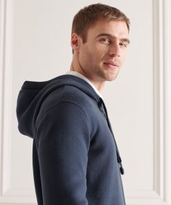 Superdry Essential Organic Cotton Zip Hoodie Eclipse Navy