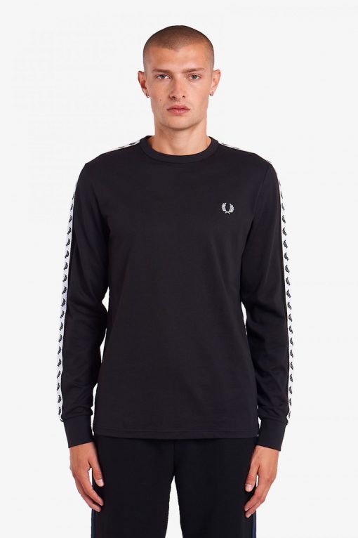 Fred Perry Taped L/S T-shirt Black