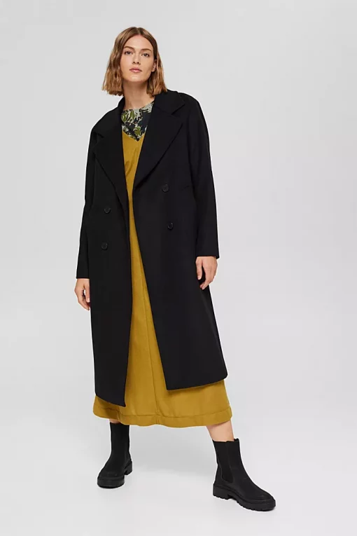 Esprit Wool Blend Coat Black