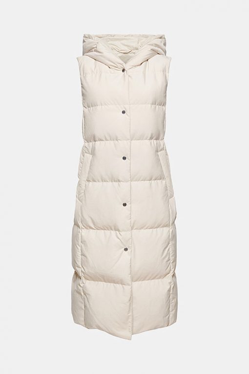 Esprit Long Down Vest Cream Beige