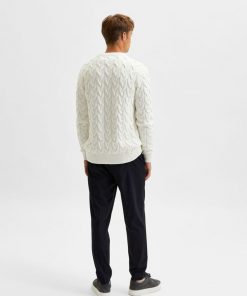 Seelcted Homme Cable Knit Jumper Jet Stream