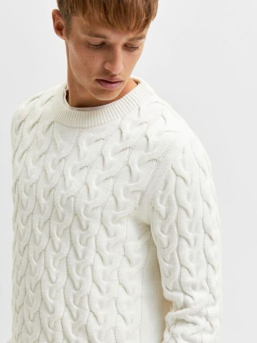 Seelcted Homme Cable Knit Jumper Jet Stream