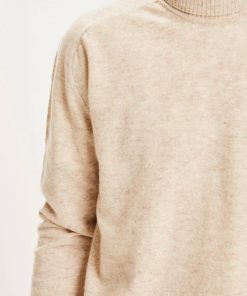 Knowledge Cotton Apparel Field Roll Neck Knit Gray