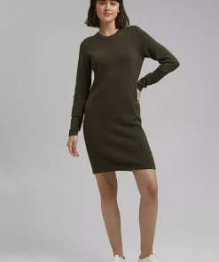 Esprit Knitted Dress Dark Khaki
