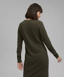 Esprit Knitted Dress Dark Khaki