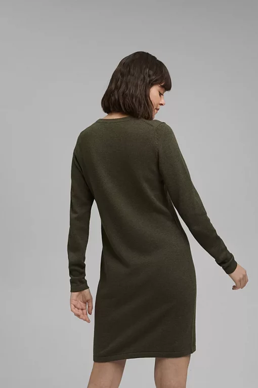 Esprit Knitted Dress Dark Khaki