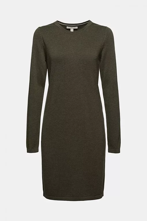 Esprit Knitted Dress Dark Khaki