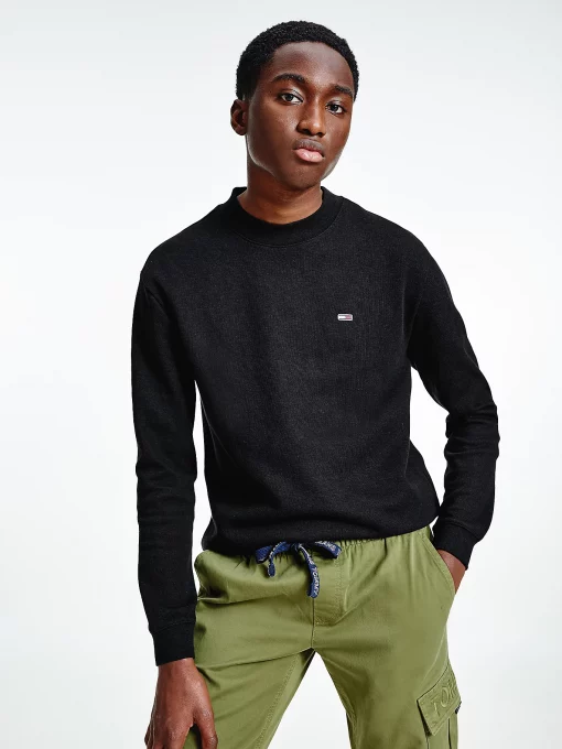 Tommy Jeans Mock Neck Jumper Black