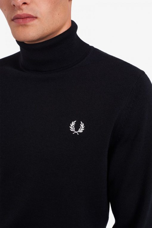 Fred Perry Roll Neck Jumper Black
