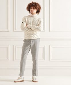 Superdry Studios Cable Knit Jumper Off White