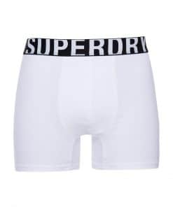 Superdry Organic Cotton Boxer Dual Logo Double Pack Black/White