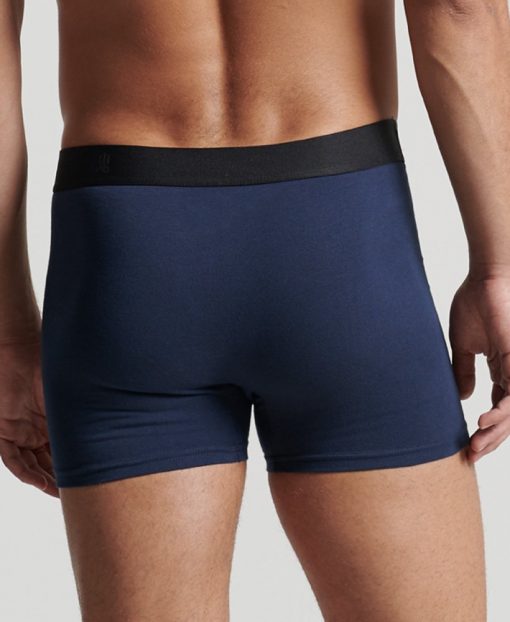 Superdry Organic Cotton Offset Boxer Double Pack Black/Navy