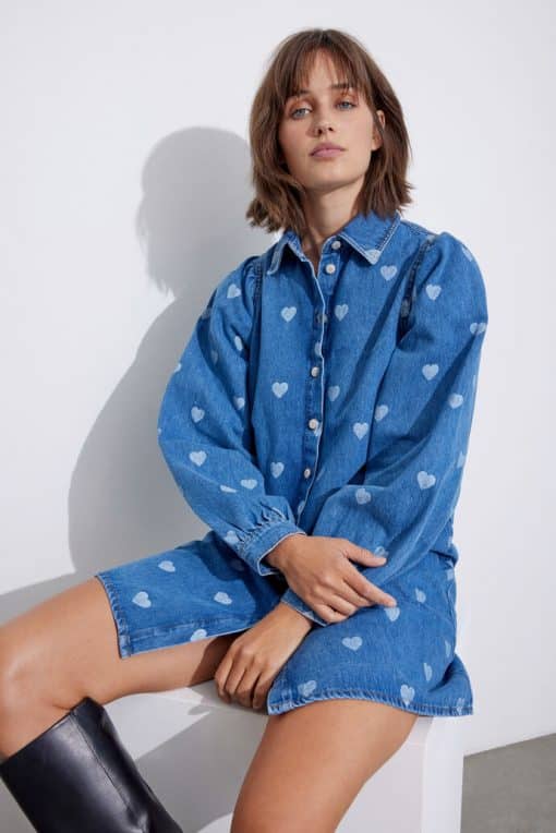 Envii Enpumpkin Ls Dress Denim Heart