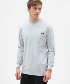 Dickies Long Sleeve Pocket Tee Heather Grey