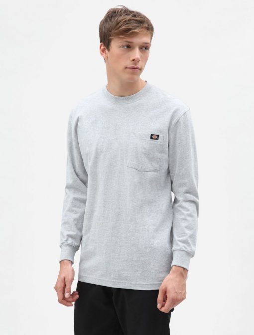 Dickies Long Sleeve Pocket Tee Heather Grey