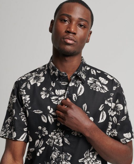 Superdry Vintage Hawaiian Shirt Black Floral
