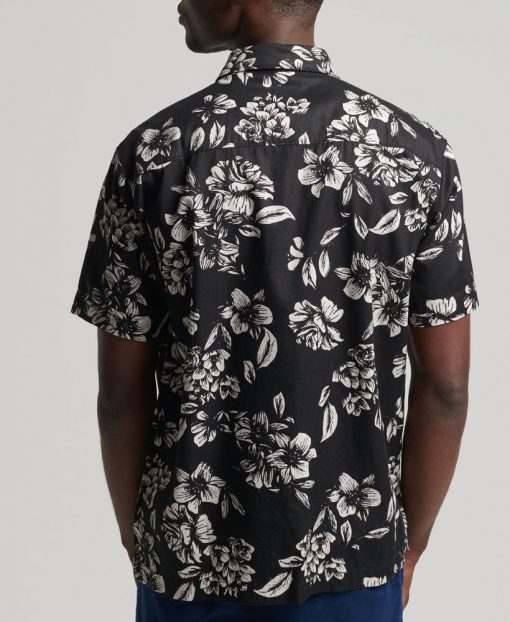 Superdry Vintage Hawaiian Shirt Black Floral