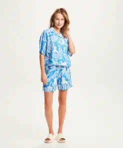 Knowledge Cotton Apparel Seabreeze Print Shorts Campanula