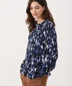 Part Two Rya Shirt Dark Navy Ikat Print