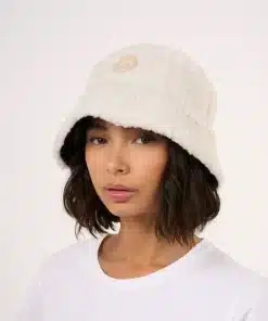 Knowledge Cotton Apparel Teddy Reversible Bucket Hat Star White