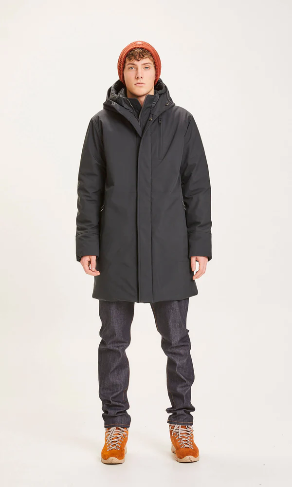 Buy Knowledge Cotton Apparel Long Soft Climate Shell Jacket Black Jet Scandinavian Fashion Store