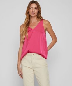 Vila Ravenna Strap Top Pink Yarrow