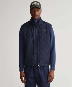 Gant Quilted Windcheat Vest Evening Blue