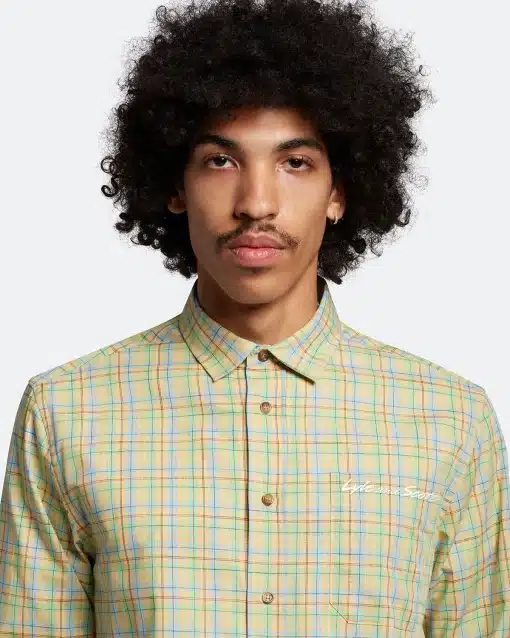 Lyle & Scott Grid Long Sleeve Shirt Sunbeam