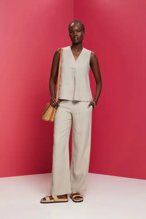Esprit Linen Top Light Taupe