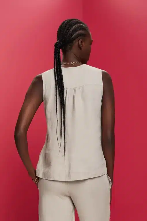 Esprit Linen Top Light Taupe