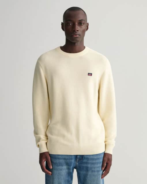 Gant Light Texture C-Neck Sweater Cream