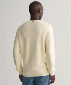 Gant Light Texture C-Neck Sweater Cream