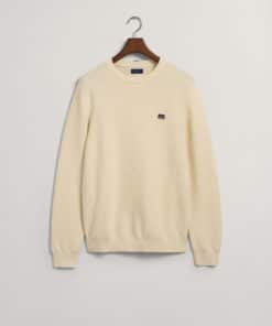 Gant Light Texture C-Neck Sweater Cream