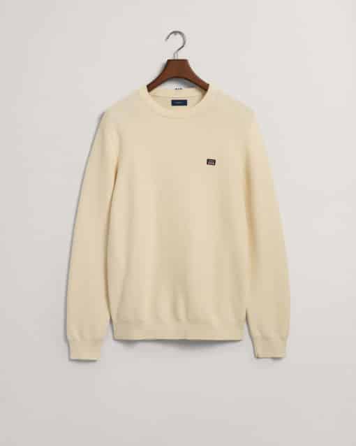 Gant Light Texture C-Neck Sweater Cream