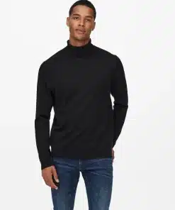 Only & Sons Wyler Life Roll Neck Black