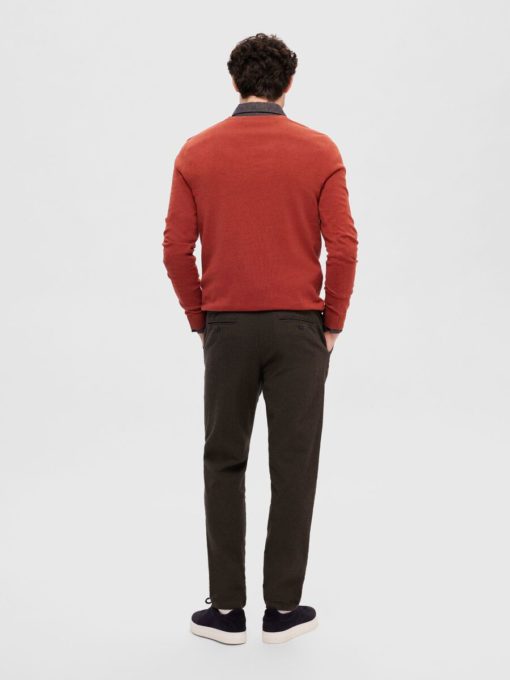 Selected Homme Berg V-Neck Knit Burnt Henna