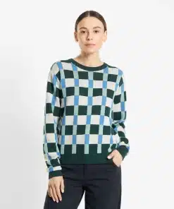 Dedicated Sweater Arendal Retro Check Dark Green