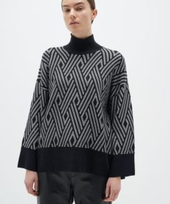 InWear Gittel Jaquard Pullover Black/White